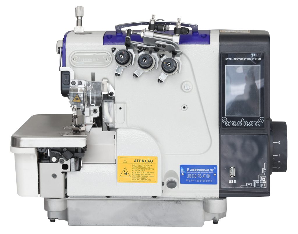 Overloque com embutidor eletrônico de correntinha